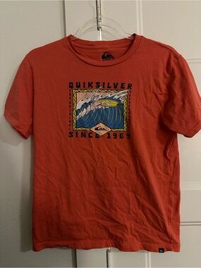 Quiksilver Orange Short-Sleeve Surf Graphic Tee
